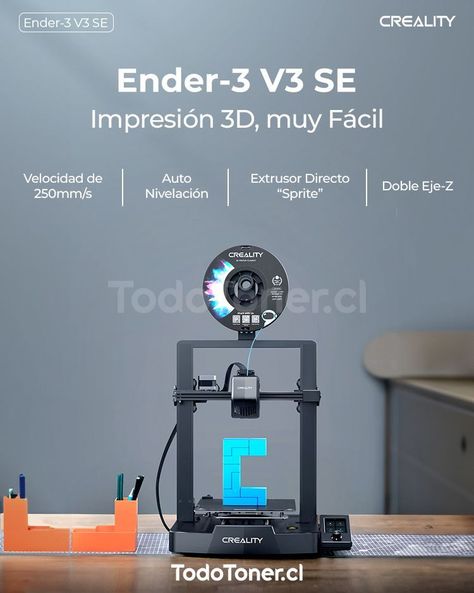 Ender-3 V3 SE Creality + 2 Filamentos PLA Ender-4