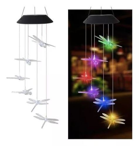 Lampara LIBELULA COLGANTE Led Solar Jardin Terraza-0