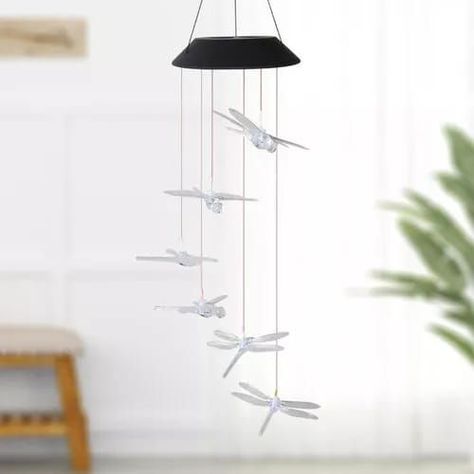 Lampara LIBELULA COLGANTE Led Solar Jardin Terraza-1