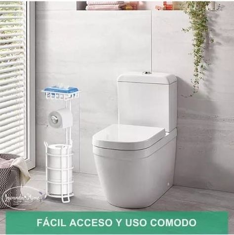 SOPORTE DE PAPEL HIGIÉNICO CONFORT PEDESTAL ORGANIZADOR BAÑO CON BASE BLANCO-1