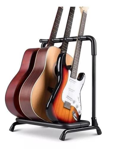 Soporte Guitarra Atril Soporte Triple Para Guitarra Bajo Pie-0