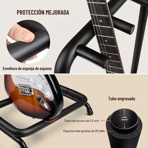 Soporte Guitarra Atril Soporte Triple Para Guitarra Bajo Pie-1