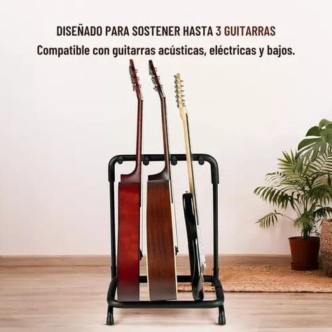 Soporte Guitarra Atril Soporte Triple Para Guitarra Bajo Pie-4