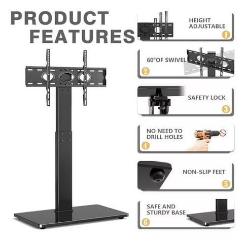 Soporte Pedestal Base Para Tv Lcd Led 37 A 80 Pulgadas Doble-1
