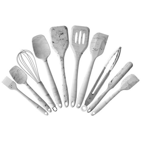 JUEGO 10 PIEZAS UTENSILIOS COCINA SILICONA ANTIADHERENTE-0