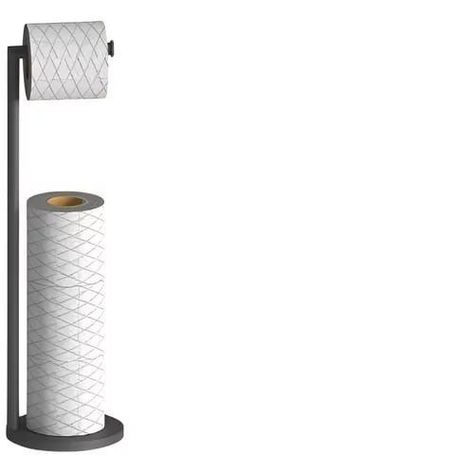 Soporte De Papel Higiénico Confort Pedestal Organizador Baño PLATEADO-0