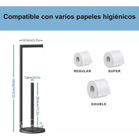 Soporte De Papel Higiénico Confort Pedestal Organizador Baño PLATEADO-3