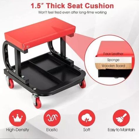 Asiento Piso Camilla Taller Mecanico Almacenamiento Bandeja-4