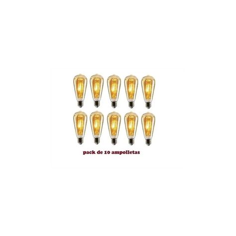 Pack X10 Ampolletas Filamento Led Edison 4w Retro Vintage-1