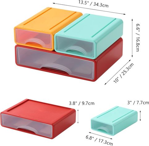 PACK 4 ORGANIZADOR MUEBLES ESCRITORIO APILABLES GRANDES-3