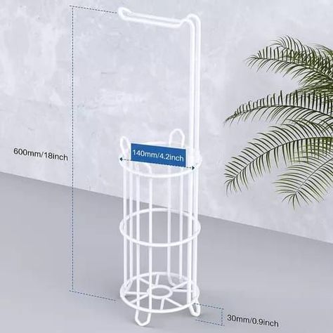 SOPORTE DE PAPEL HIGIÉNICO CONFORT PEDESTAL ORGANIZADOR BAÑO BLANCO-1