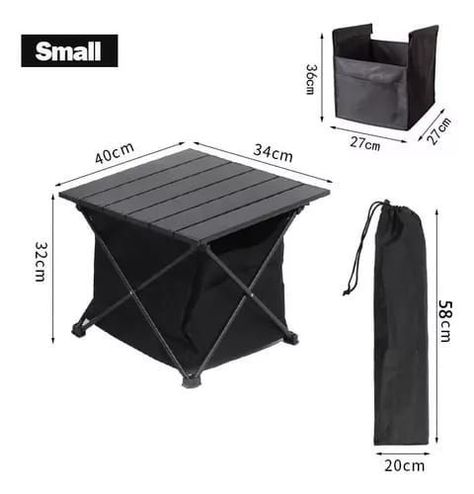 Mesa Plegable Camping Paseo Evento Bolso Portatil 40x34x32cm-1