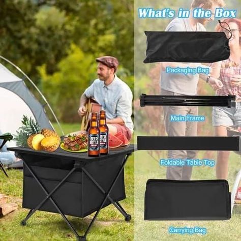 Mesa Plegable Camping Paseo Evento Bolso Portatil 40x34x32cm-3