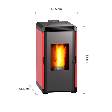 Calefactor A Pellet Hera+ Rojo Bosca-2