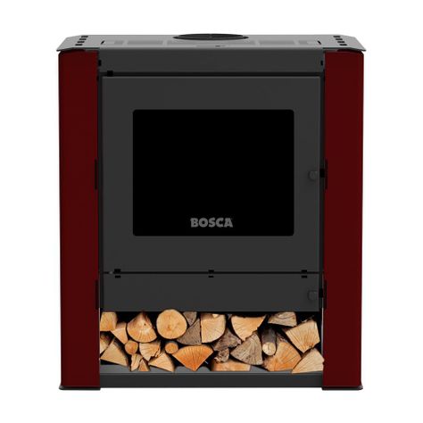 Pack Estufa a Leña Gold 500 Burdeo BV + kit de Inst.-2