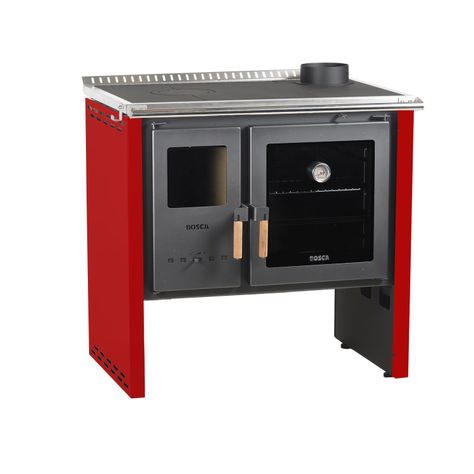 Pack Cocina a Leña Bosca Hestia 90 Rojo + Kit Base-1