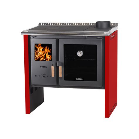 Cocina a Leña Bosca Hestia 90 Rojo-2