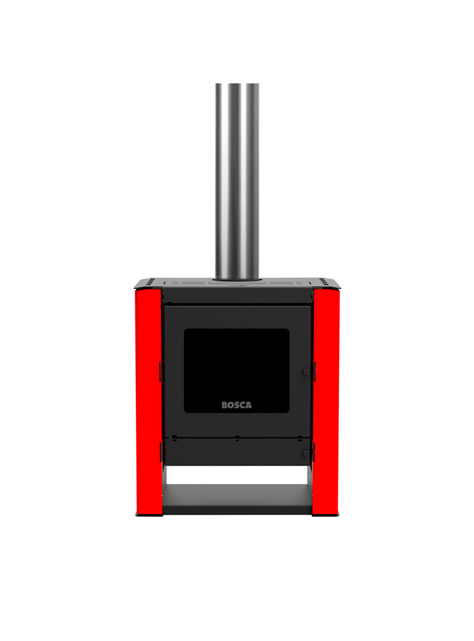 Estufa a leña Gold 500 Rojo Black Vision -3