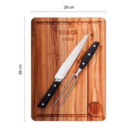 Tabla Parrillera + Cuchillo Y Tenedor Bosca-3