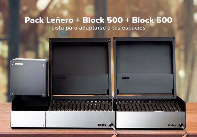 Pack Parrilla Carbón Leñero 250 + Block 500 + Block 500-8