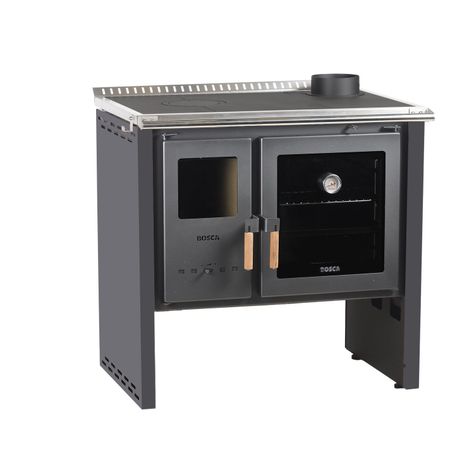 Pack Cocina a Leña Bosca Hestia 90 Charcoal + Kit Base-2