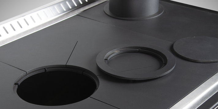 Pack Cocina a Leña Bosca Hestia 90 Charcoal + Kit Base-4