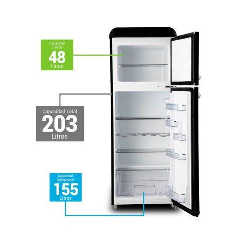 REFRIGERADOR RETRO LRT-210DFNR NEGRO-1