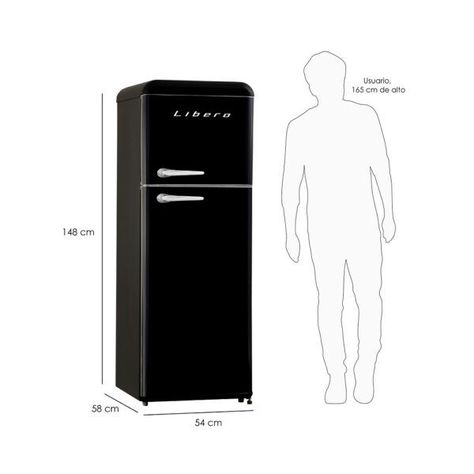 REFRIGERADOR RETRO LRT-210DFNR NEGRO-2
