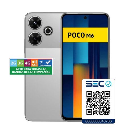 Xiaomi POCO M6 4G US 6GB + 128GB Plateado-1