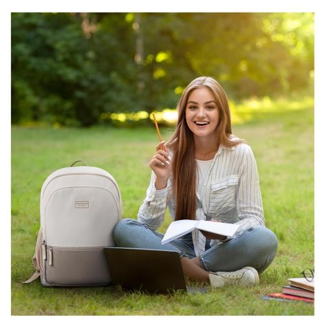 Mommore Mochila Escolar Grande 3 Compartimientos 20L - Caqui-2