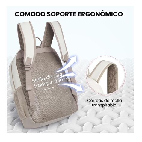 Mommore Mochila Escolar Grande 3 Compartimientos 20L - Caqui-4