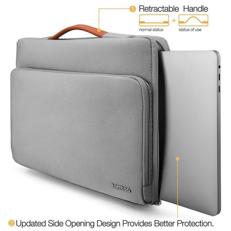 Tomtoc-funda A14 Para 14''Notebook/Macbook- Gris-1