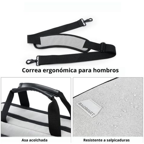 BAGSMART Maletín notebook 15.6” - Gris-4