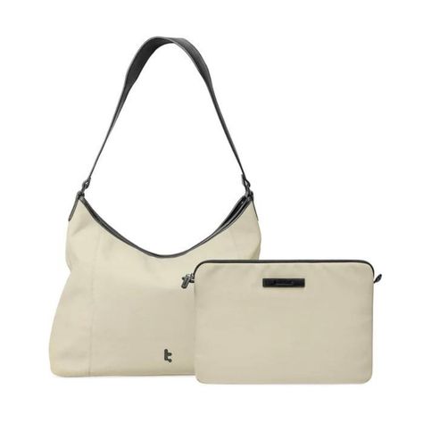 Tomtoc Bolso Tote Versatile-T28 + Funda Notebook 14" - Beige-0