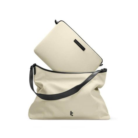 Tomtoc Bolso Tote Versatile-T28 + Funda Notebook 14" - Beige-1
