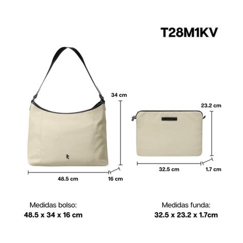 Tomtoc Bolso Tote Versatile-T28 + Funda Notebook 14" - Beige-3