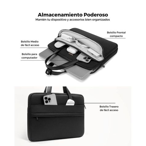 Tomtoc Bolso de Hombro Versatile-A12 MacBook Pro 14" M3/M2/M1 - Negro-2