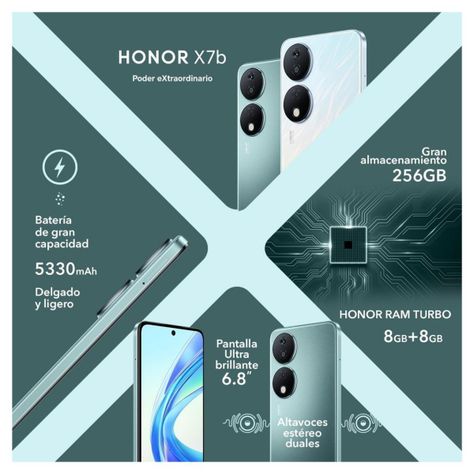 Honor X7B 4G 8GB + 256 GB - Brisa de Plata-5