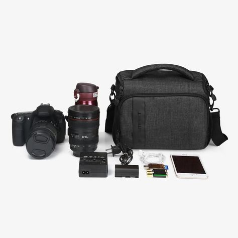 Bagsmart Bolso de hombro para cámara Montreal –Negro-4