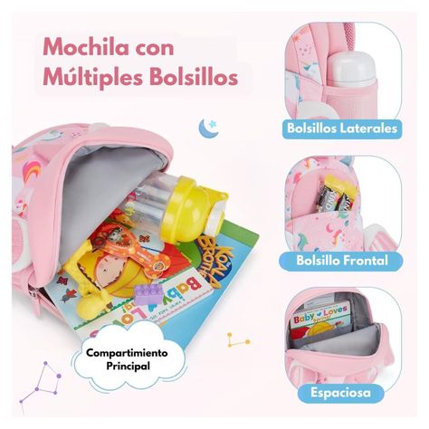 Mommore Mochila para Niñas Unicornio 6L - Rosado-2