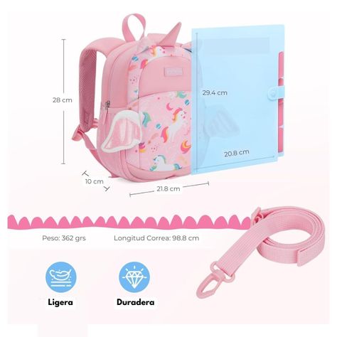 Mommore Mochila para Niñas Unicornio 6L - Rosado-5