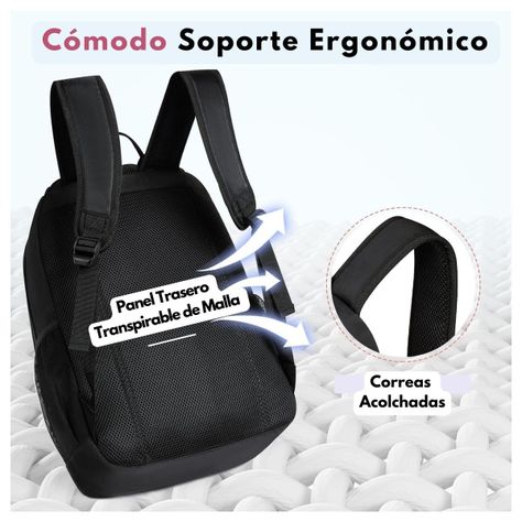 Mommore Mochila Escolar Grande 3 Compartimientos 20L - Negro-3
