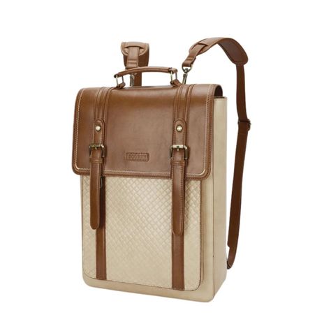 Ecosusi Mochila Dolce con Efecto Tejido para notebook 15.6" - Marrón-1