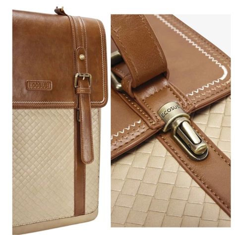 Ecosusi Mochila Dolce con Efecto Tejido para notebook 15.6" - Marrón-4