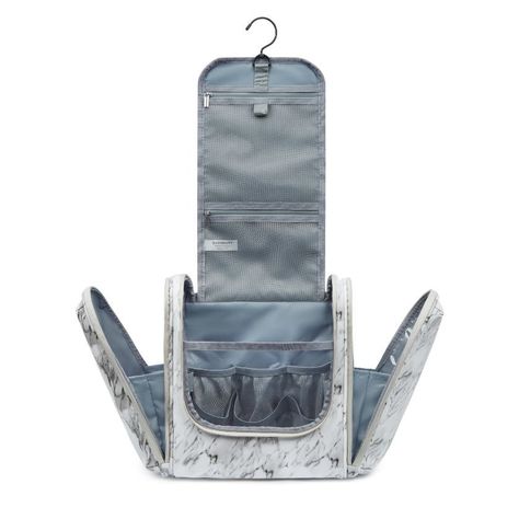 Bagsmart - Bolso organizador de aseo - Blanco marmoleado-6