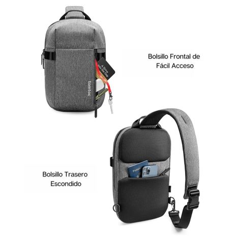 Tomtoc Bolso Sling Navigator-T24 para MacBook Pro 14" - Gris-2