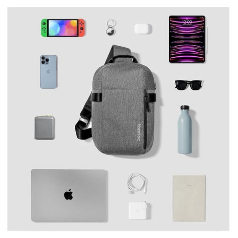 Tomtoc Bolso Sling Navigator-T24 para MacBook Pro 14" - Gris-6