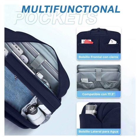 Bagsmart Bolso de Mano para Viajes Two-Zone con Neceser 17.3" - Azul-5