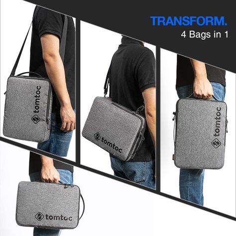 Tomtoc Bolso Urban H14 Para Macbook 14''- Gris-4