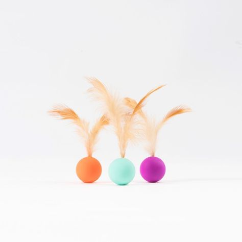 PIDAN - Juguetes para gatos Pelotas de Rebote - 3 piezas-0